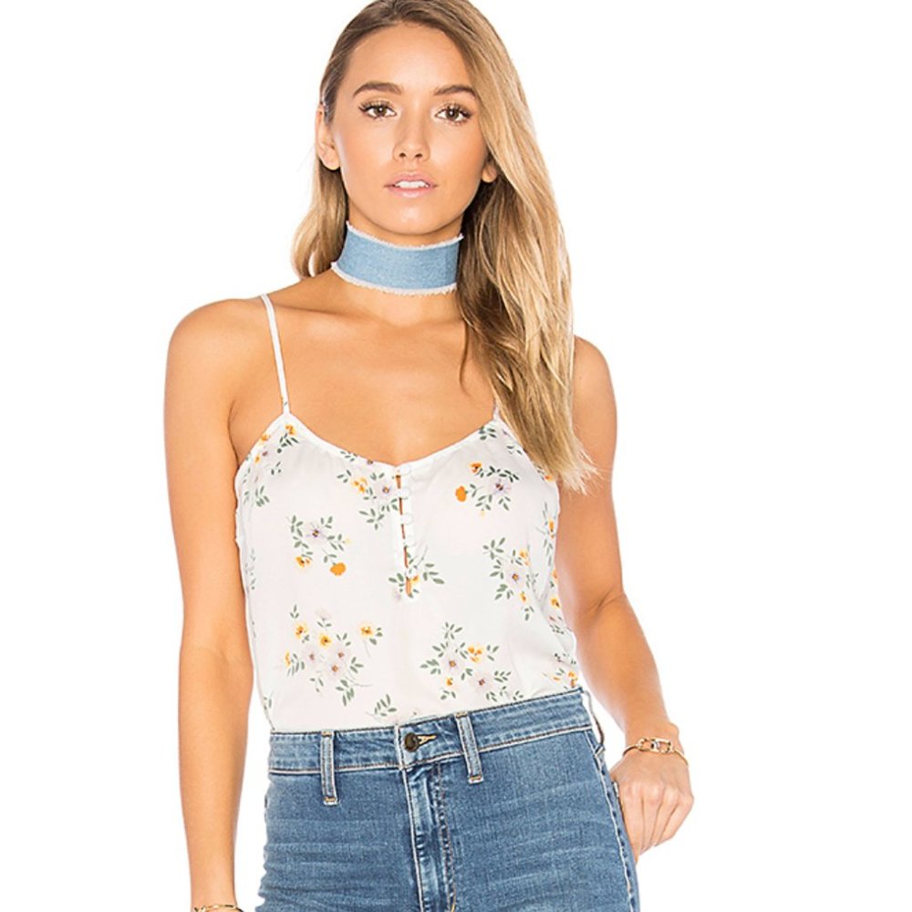 L'Academie Floral Button Front Cami Size XS